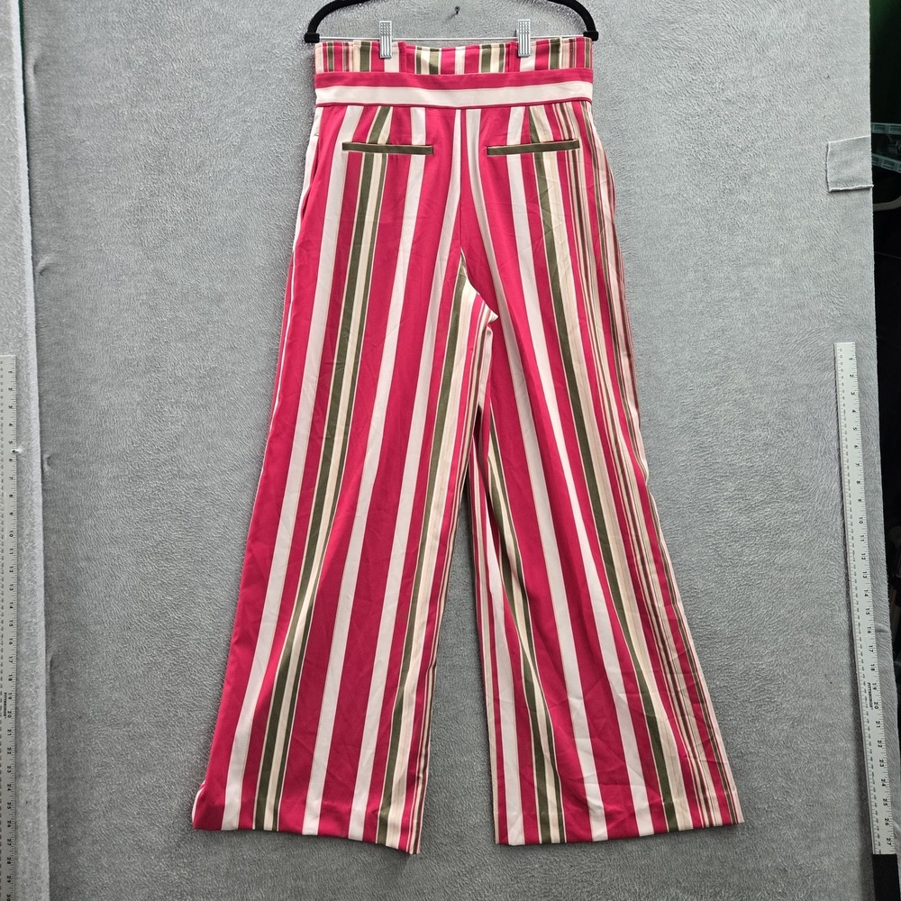 New York & Company Women Pants 8 Pink Striped Wide Leg 31" NWT